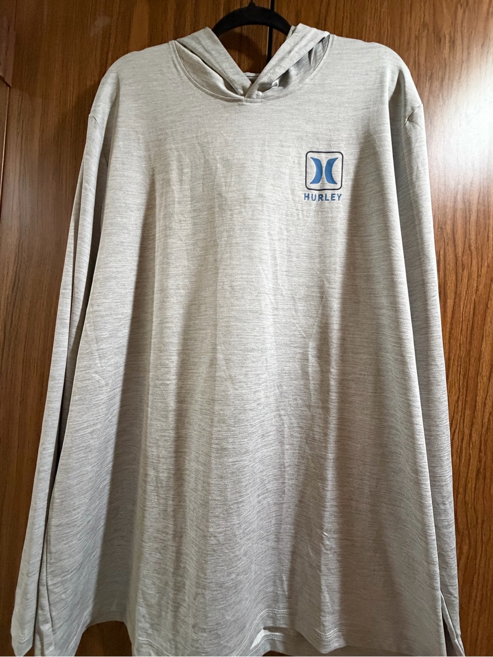 NWOT Hurley Men's Long Sleeve Hooded UV Tee in Grey size XXL